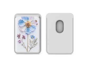 Pressed Flower MagSafe Wallet: Vegan Leather Floral Card Holder