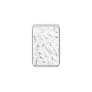 Cartera Magsafe con plumas blancas, tarjetero magnético Plume craft compatible con iPhone 16, iPhone 14, iPhone 13 Pro, 12 Mag Safe