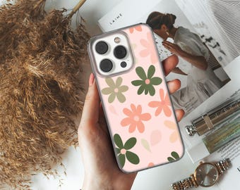 Flower Phone Case Pastel colour cover for iPhone 16, 14, 13, 12, 11, SE, Samsung S25, A15, S21, S23 Ultra, Google pixel 8, 9 Pro