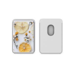 Magsafe-portemonnee met gedroogde citroen magnetisch fruit voor thee Kaarthouder past op iPhone 16, iPhone 14, iPhone 13 Pro, 12 Mag Safe