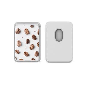 Porte-cartes magnétique pour café au lait Magsafe Wallet en grains de café pour iPhone 16, iPhone 14, iPhone 13 Pro, 12 Mag Safe