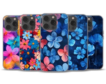 Flowers Phone Case painted cover for iPhone 16, 14, 13, 12, 11, SE, Samsung S25, A15, S21, S23 Ultra, Google pixel 8, 9 Pro