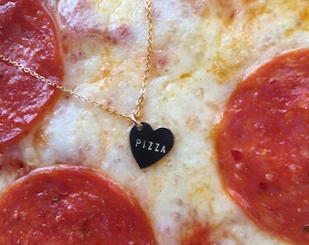 Pizza Heart Charm Necklace