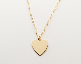 Customized Hand Stamped Heart Charm Necklace