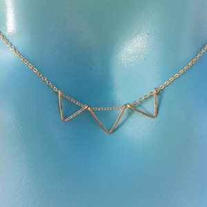 Mini Gold Triangle Bunting Necklace image 2