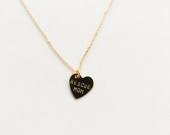 RESCUE MOM Heart Charm Necklace - Mother's Day