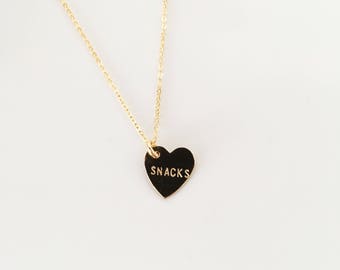 Snacks Heart Charm Necklace
