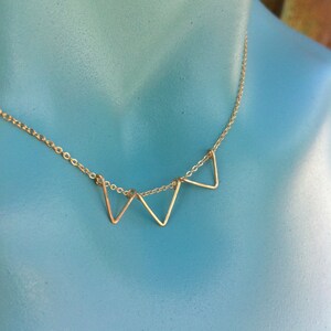 Mini Gold Triangle Bunting Necklace image 3