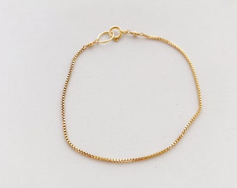 Box Chain Dainty Gold Bracelet