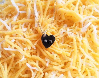CHEESE Heart Charm Necklace