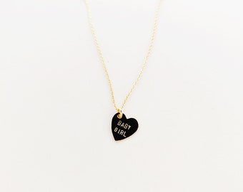 BABY GIRL Heart Charm Necklace