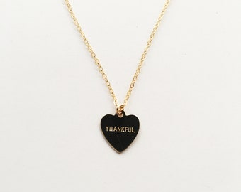 THANKFUL Heart Charm Necklace