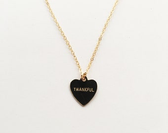 THANKFUL Heart Charm Necklace