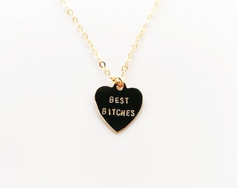 Best Bitches Heart Necklace