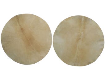 Ziegenhaut Fell Trommel Fell - 2er Set runde Rohleder Felle Natur, 15cm bis 92cm, Rahmentrommel Bodhern Banjo Afrikanische Trommeln Djembe Handgefertigte Perkussion
