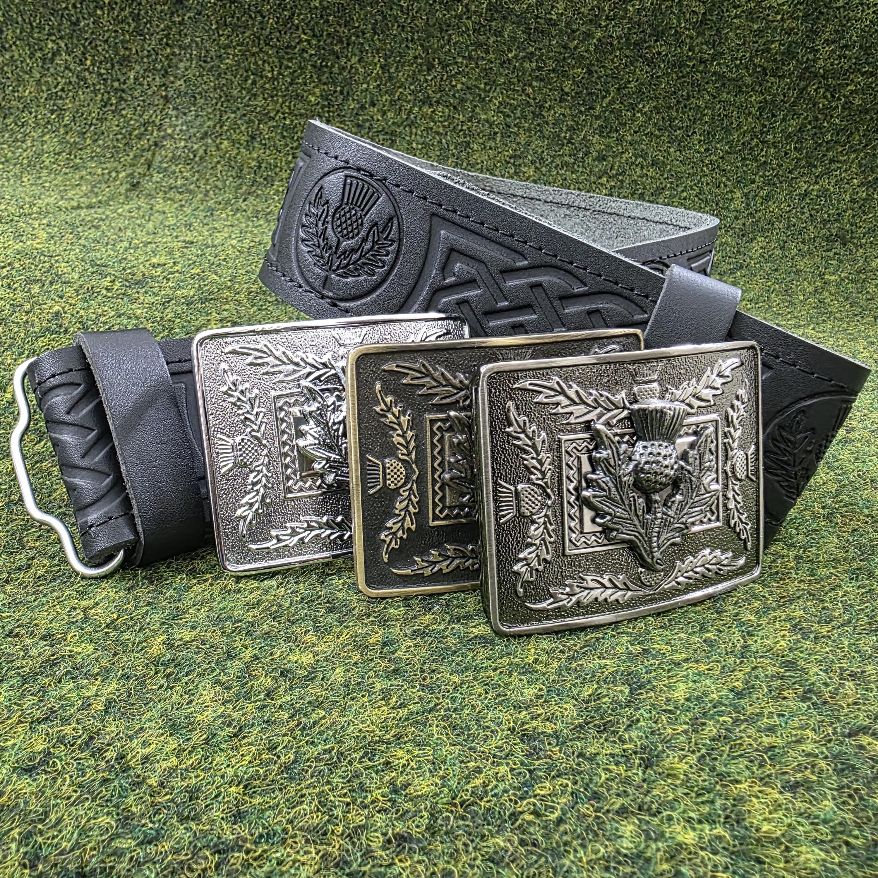 Boucle De Ceinture Celte Nœud Et Croix – Finition Antique Laiton, Pour Kilt