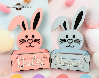 Personalized Easter Basket Kids Easter Crate Easter Box Digital Files for Lasers XCS SVG