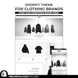Shopify Theme for Clothing Brand – Streetwear Fashion Template, Minimal Fashion Store, No Code Website