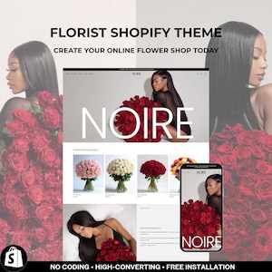 Florist Shopifiy Theme, Blumenladen Vorlage, Florist Shop, Bouquet Business Website Design