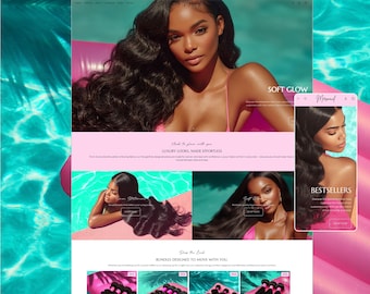 Pink Mermaid Hair Shopify Theme: Hair Extension & Wig Store Template