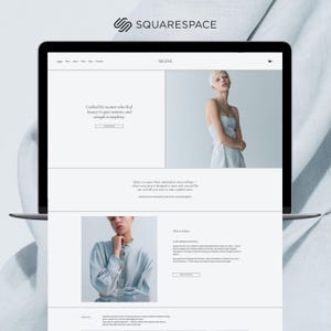 Sjabloon Pastel Fashion Squarespace: minimalistisch websiteontwerp kledingwinkel