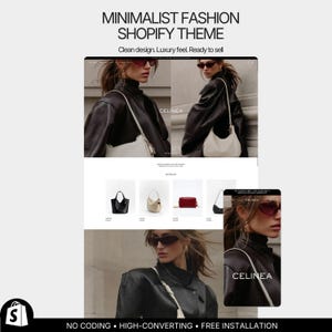 Minimalistisches Shopify Theme, Luxus Boutique Website Vorlage, Clean Fashion Brand Store, elegantes E-Kommerz-Design