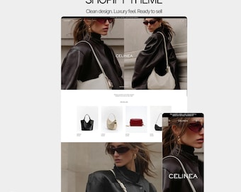 Tema minimalista para Shopify, plantilla web para boutique de lujo, tienda de moda elegante, diseño de comercio electrónico sofisticado.