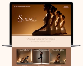 Minimalist Yoga Studio Squarespace Template: Wellness Website (Digital Download)