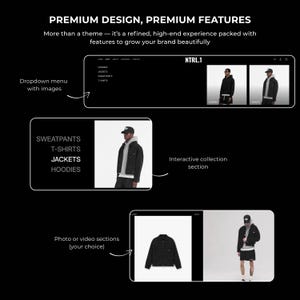 Shopify-tema för mörkt mode: Djärv gatumode och butikswebbplats bild 4