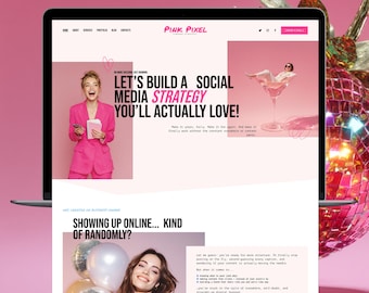 Pink Squarespace Template: Modern Portfolio Website Design for Creatives