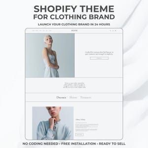 Pastel Shopify Theme for Clothing Brand – Minimalist Fashion Store Template, Boutique Website, No Code