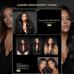 Luxury Hair Shopify Theme: Dark Website Template for Beauty Boutiques