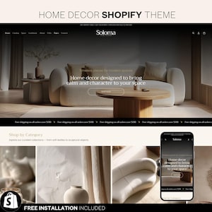 Motyw Shopify do wystroju wnętrz: Szablon witryny butikowej w kolorze ciemnobeżowym