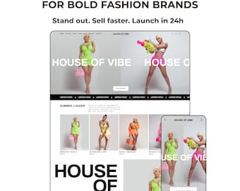 Bold Fashion Shopify Theme, Clothing Brand Website Template, Trendy Boutique Design, Urban Store