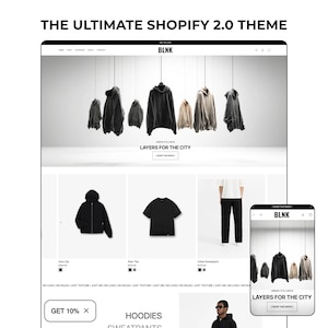 Clothing Shopify Theme, Streetwear Luxury T-shirt Shopify Template, Minimal Fashion Website Boutique