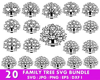 Family Tree Svg Bundle 1-20 Members, Tree of Life Svg, Family Reunion Svg, Family Tree Png, Family Svg, Family Tree Branch, Tree for Cricut