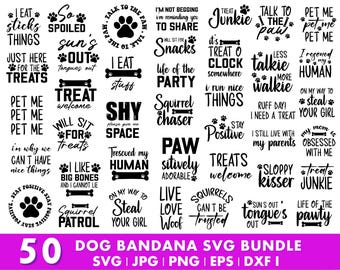 Hond Bandana Svg bundel, grappige hond Bandana Svg, 50 hond Bandana Design Svg, hond Bandana Quotes Svg, DIY huisdier Bandana's, hond Bandana Tshirt Svg