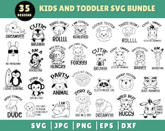 Kids Toddler SVG Bundle, Cute Child Png, Kid Toddler Boy Girl Shirt, Toddler Svg, Funny Toddler Svg ,Cool Kids Svg, Sarcastic SVG File