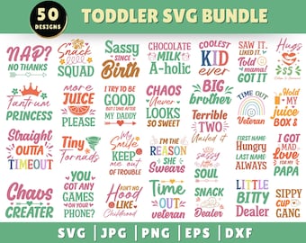 Kleinkind SVG Bundle, Retro Kleinkind geschnitten Datei, Baby Sprüche Design, lustiges Kleinkind Design, Baby Design, Retro Datei, Boho Design, Groovy Design, gewellter Text SVG