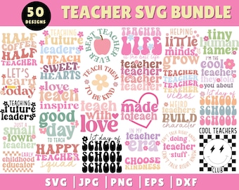 Teacher Svg Bundle, Teacher Quote Svg, Teacher Shirt Svg, Teach Svg, Back To School Svg, School Quote Svg, Teacher Sayings Svg Png Cut File