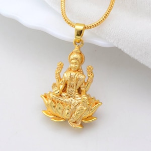 Lakshmi Pendant | Hindu Goddess | Prosperity Talisman | Spiritual Jewelry | Meditation Amulet | Yoga Necklace | Boho Pendant | Yoga Pendant