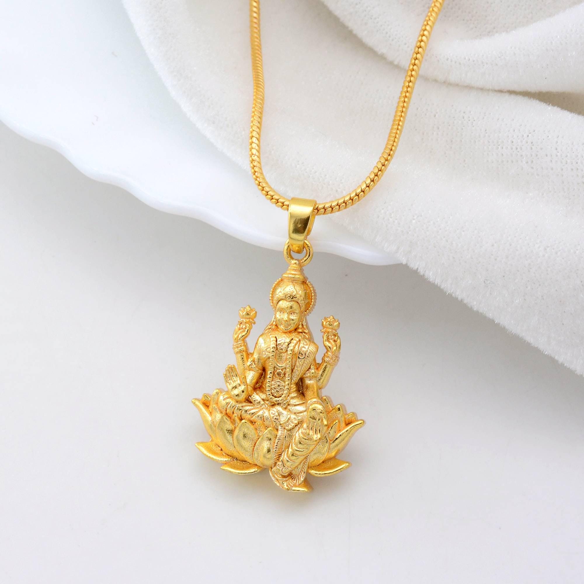 Jewellery Lakshmi Devi Locket Nallapusalu Nallapusalu Laxmi Devi
