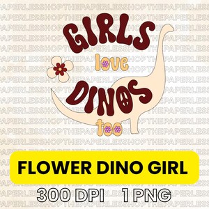 Girl Dino PNG Clipart Download, Cute Pink Dinosaur Design for Girls’ T-Shirts, Nursery Wall Art, Birthday Crafts & Sublimation