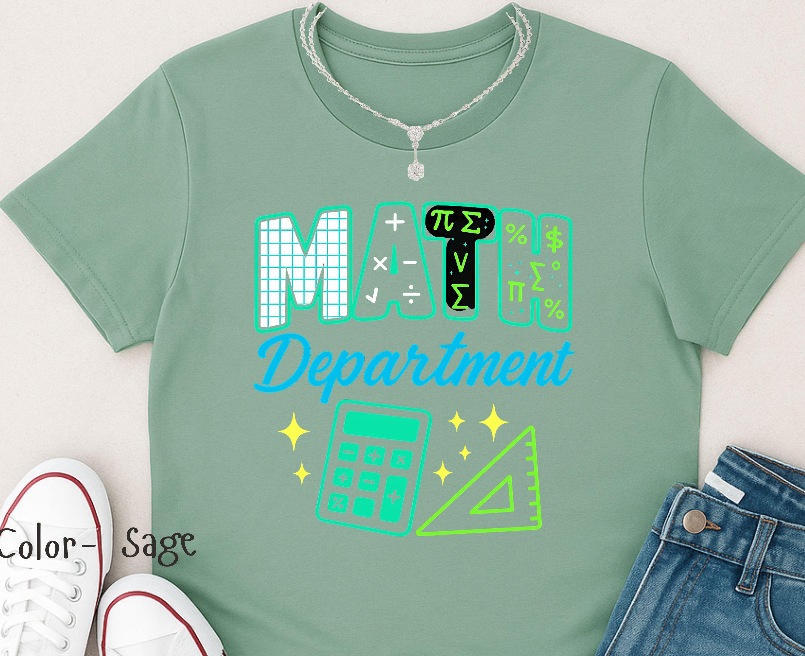 Math Teacher Tee, Colorful Math Department T-shirt ,teacher Gift