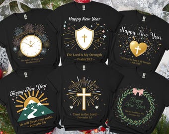 Christian Happy New Year Shirt • Bible Verse New Year Sweatshirt • Scripture Faith Shirt • Inspirational Jesus Tee • Religious Gift