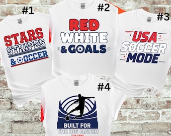 Paquete de camisetas para aficionados al fútbol de EE. UU. / Camisetas de fútbol con rayas y estrellas / Camisetas para el día del partido en rojo, blanco y azul / Regalos de fútbol americano