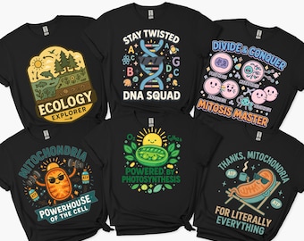 Funny Biology Teacher Shirt Bundle, Science Teacher T-Shirt Set, STEM Classroom Humor, High School Biology Teacher Gift, Science Gift,