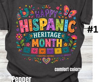 Chemise du mois du patrimoine hispanique heureux, t-shirt du mois du patrimoine hispanique, chemise fierté hispanique, chemise culture hispanique, cadeau patrimoine latino