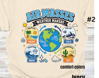 Camiseta para professor de ciências sobre massas de ar, camiseta para professor de meteorologia, camiseta de ciências do tempo, camiseta com estampa de massas de ar, presente para professor de ciências da Terra, Comfort Colors