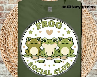 Frog Social Club Shirt, Cute Frog Group Tee, Frog Club Shirt, Animal Friend Tee, Frog Lover Gift, Whimsical Frog Design